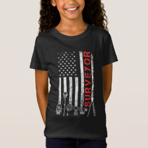 American flag land Surveyor übereying puns enginee T-Shirt
