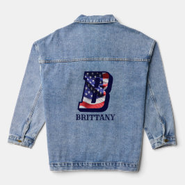 American Flag Letter B Personalisieren Sie Ihren N Jeansjacke