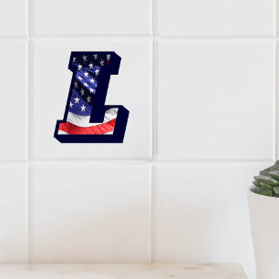 American Flag Letter "L" Keramik Tile mit großem F Fliese