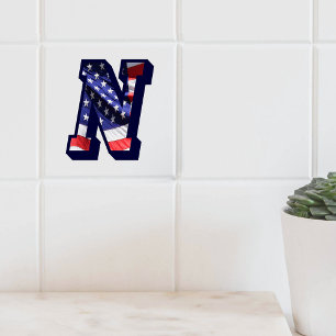 American Flag Letter "N" Keramik Tile für große Fo Fliese