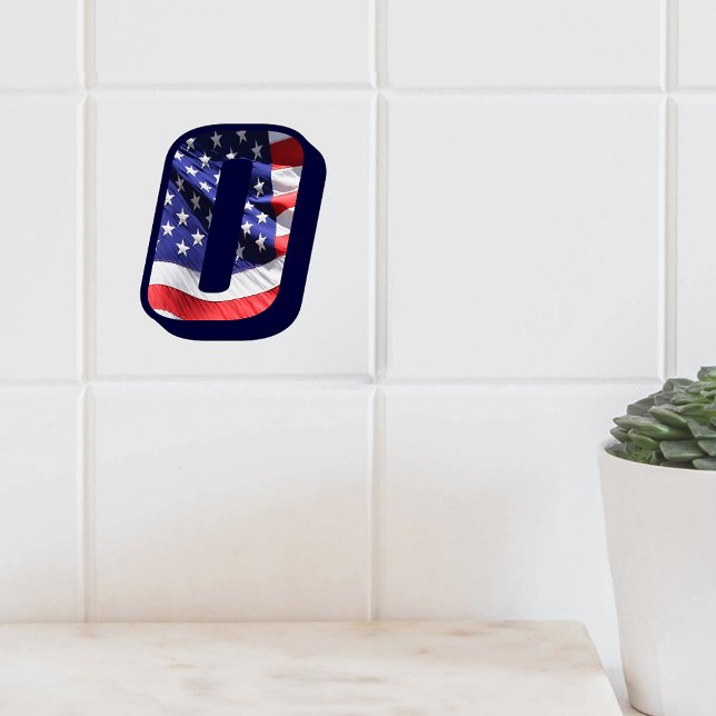 American Flag Letter "O" Keramik Tile für große Fo Fliese (American Flag Letter "O" Large Photo Ceramic Tile)