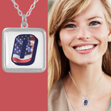American Flag Letter O" Silver Plate-Kette