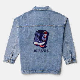 American Flag Letter Q Personalisieren Sie Ihren N Jeansjacke