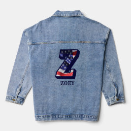 American Flag Letter Z Personalisieren Sie Ihren N Jeansjacke