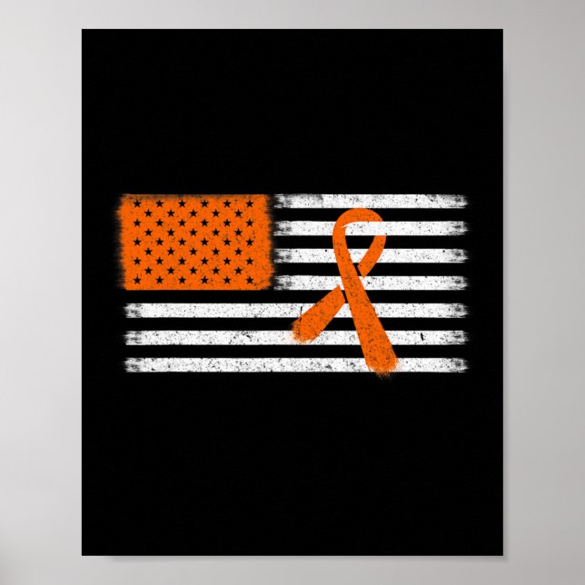 American Flag Leukemia and Multiple Sklerose Ribb Poster (Vorne)