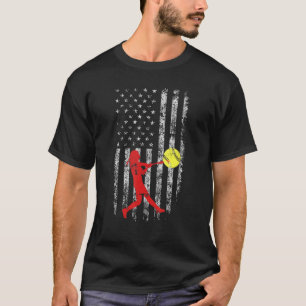 American Flag Liebe Softball Fastpitcher Soft T-Shirt