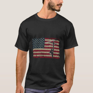 American Flag Lineman Geschenk I Patriotic Electri T-Shirt