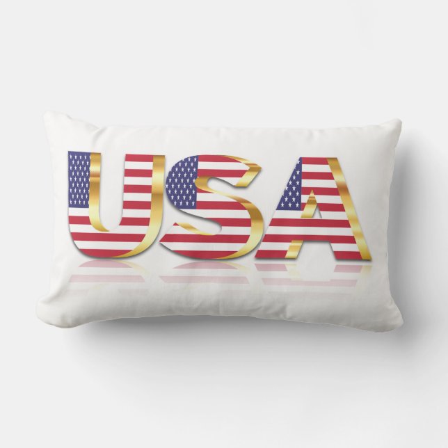American Flag Lumbar Pillow USA Lendenkissen (Vorderseite)