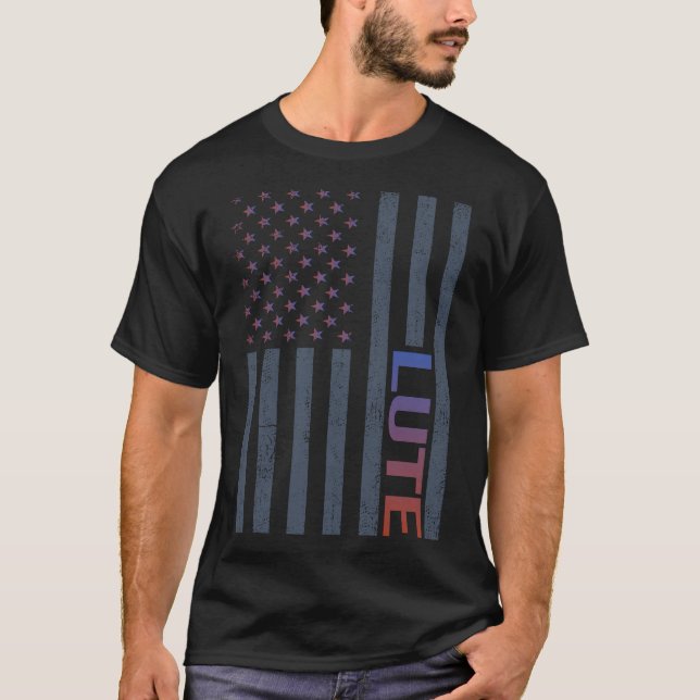 American Flag Lute T-Shirt (Vorderseite)