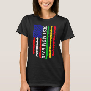 American Flag Mali Flag Beste Mama je Familie T-Shirt