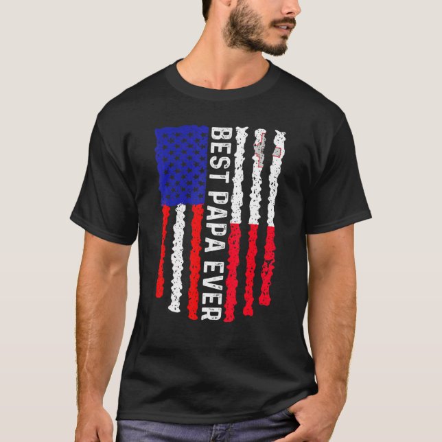 American Flag Malta Flag Best Papever Family T-Shirt (Vorderseite)