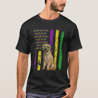 American Flag Mardi Gras Border Terrier T-Shirt