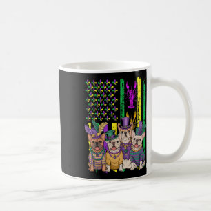 American Flag Mardi Gras French Bulldog Hund Festi Kaffeetasse