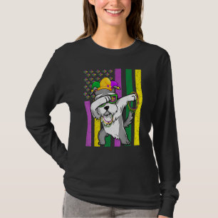 American Flag Mardi Gras Schnauzer Dog Festival Pu T-Shirt