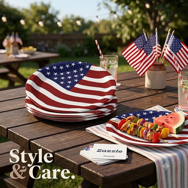 American Flag Mark 7" Party Teller - USA Prix (American Flag Mark 7 Party Plates – USA Pride)