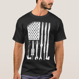 American Flag Mechanical Tools Proud Handwerker US T-Shirt