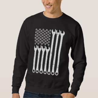 American Flag  Mechanics  Repairmen Wrenchs Sweatshirt