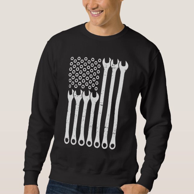 American Flag  Mechanics  Repairmen Wrenchs Sweatshirt (Vorderseite)
