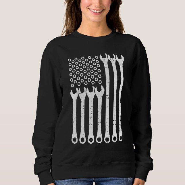 American Flag  Mechanics  Repairmen Wrenchs Sweatshirt (Vorderseite)