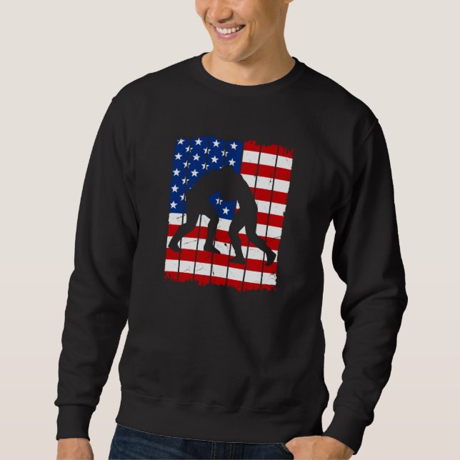 American Flag Men Wrestling Sweatshirt (Vorderseite)