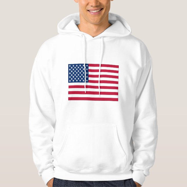 American Flag Men's Basic Hooded Sweatshirt (Vorderseite)