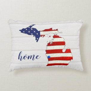 American Flag Michigan Accent Pillow Dekokissen
