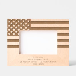 American Flag Military Retirement Geätzte Rahmen