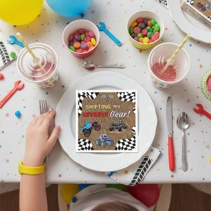 American Flag Monster Truck Siebter Geburtstag  Serviette