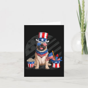 American Flag Mops 4. Juli Unabhängigkeitstag T Karte
