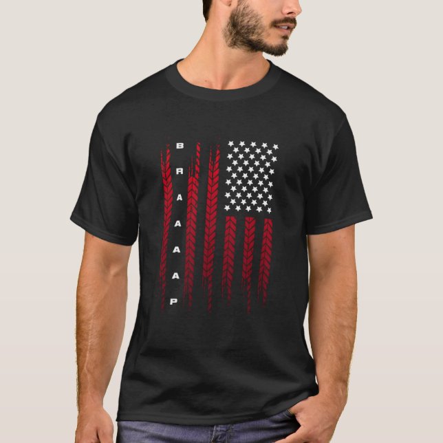 American Flag Motocross Motocross Dirt Bike T-Shirt (Vorderseite)