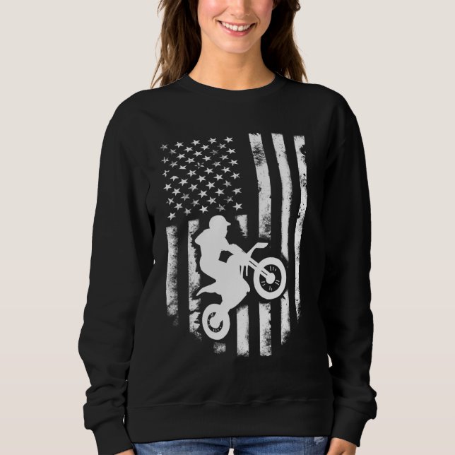 American Flag Motorcross Braap Dirt Bike Off Road Sweatshirt (Vorderseite)