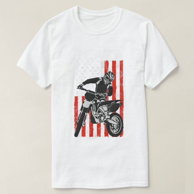American Flag Motorcross Braap MERICA Dirt Bike 4t T-Shirt (Design vorne)