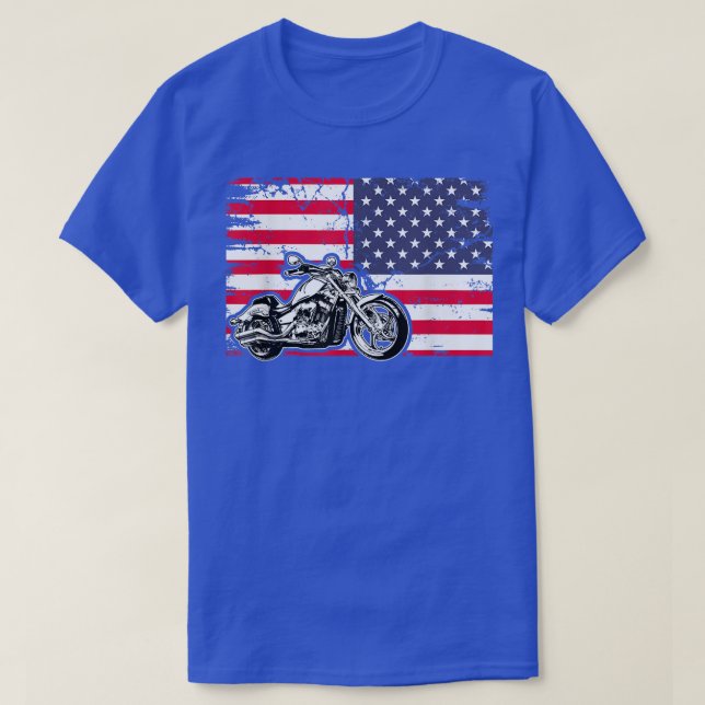 American Flag Motorcycle Biker176 T-Shirt (Design vorne)