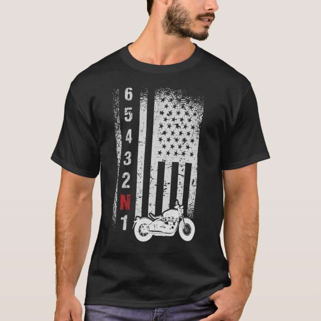 American Flag Motorrad T-Shirt (Vorderseite)