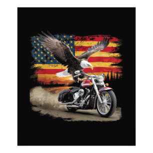 American Flag Motorrad Tshirt USA Flag Biker Ret Fotodruck