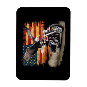 American Flag Motorrad Tshirt USA Flag Biker Ret Magnet