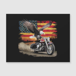 American Flag Motorrad Tshirt USA Flag Biker Ret Magnetkarte