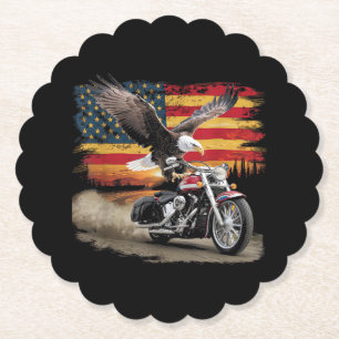 American Flag Motorrad Tshirt USA Flag Biker Ret Untersetzer