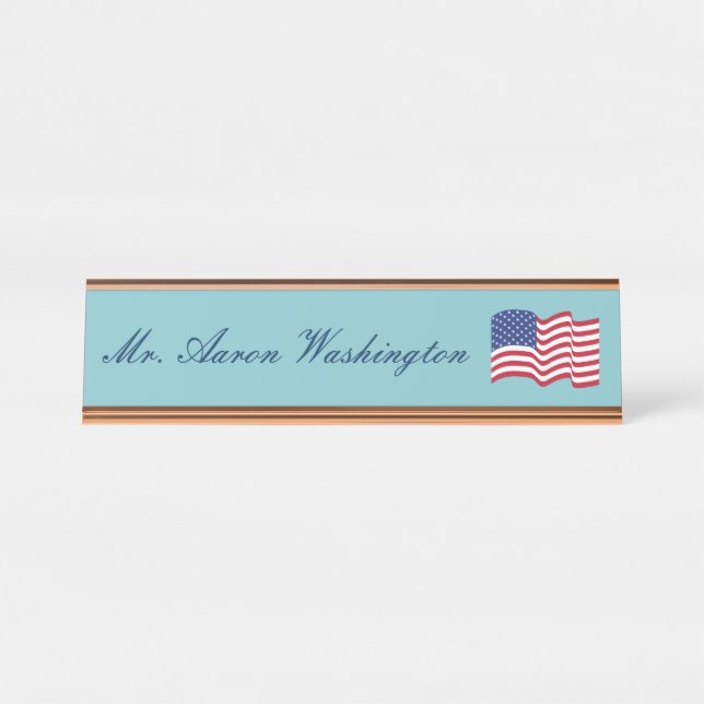 American Flag Name Plate  Schreibtischnamensplakette (Vorderseite )