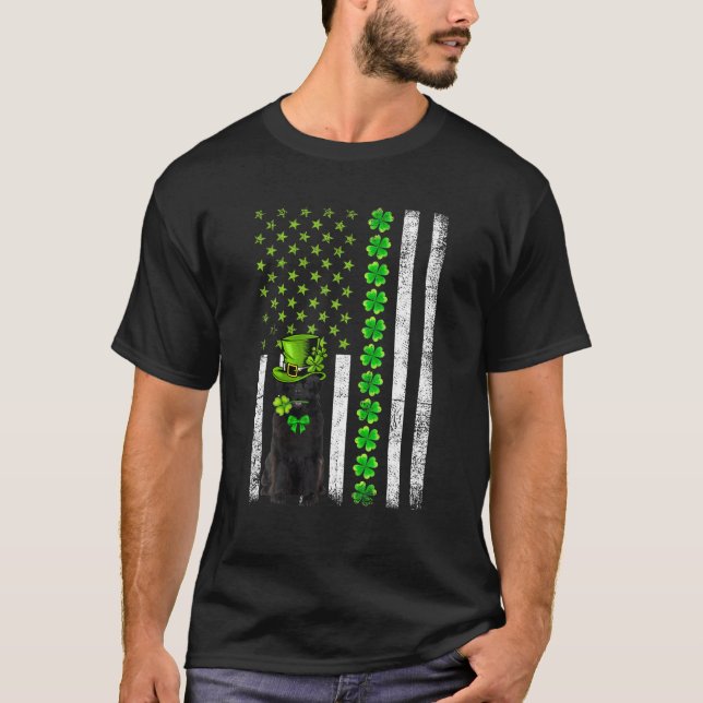 American Flag Newfundland Dog St Patricks Day T-Shirt (Vorderseite)