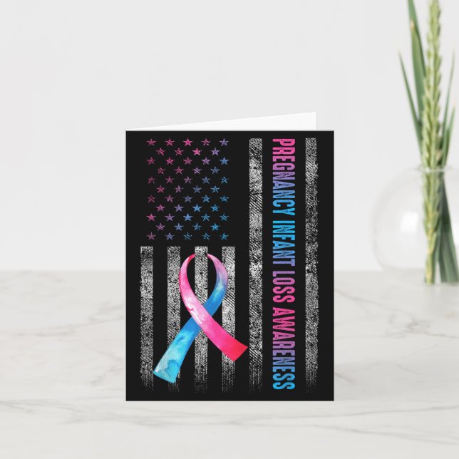 American Flag Nk &amp; Blue Pregnancy Infant Loss  Karte (Vorderseite)