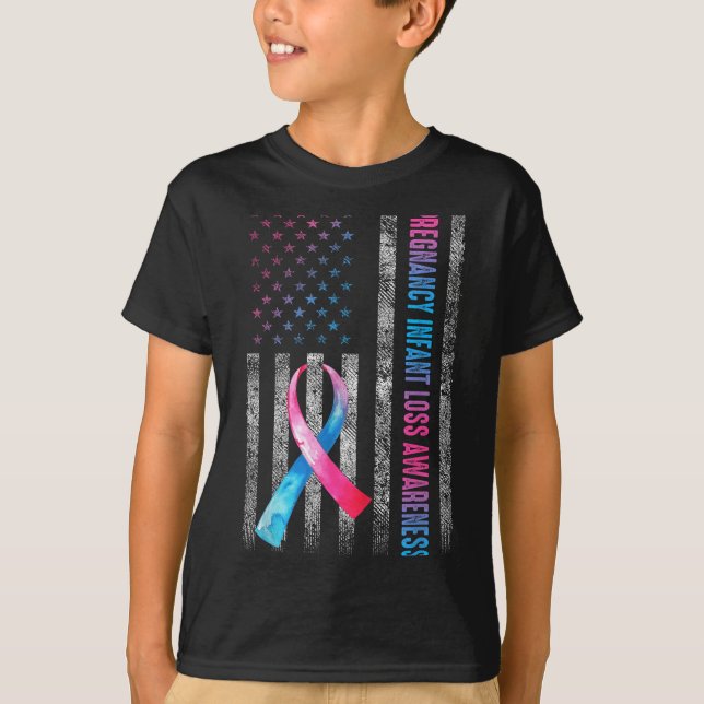 American Flag Nk &amp; Blue Pregnancy Infant Loss  T-Shirt (Vorderseite)