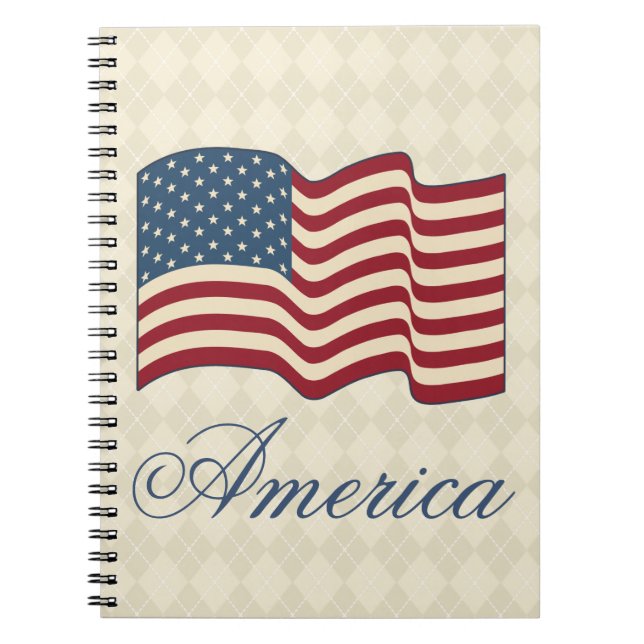 American Flag Notebook School Journal Geschenk Notizblock (Vorderseite)