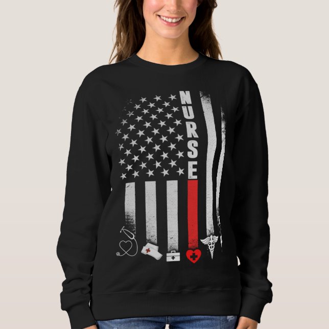 American Flag Nurse Day  Idea Sweatshirt (Vorderseite)