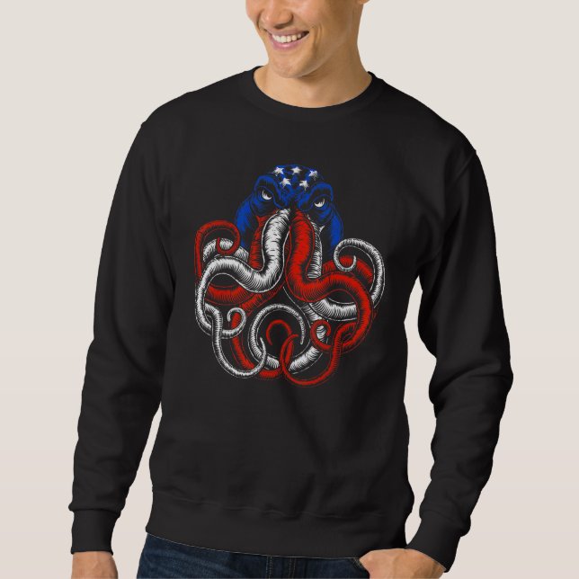 American Flag Octopus Sweatshirt (Vorderseite)