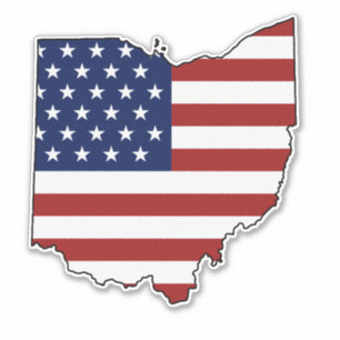 American Flag Ohio Aufkleber