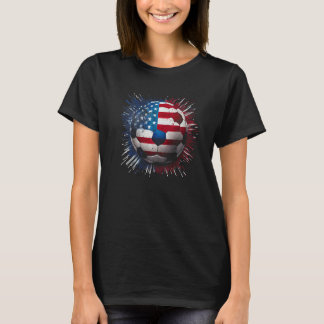 American Flag on Soccer Ball Soccer Ball Flag Prem T-Shirt