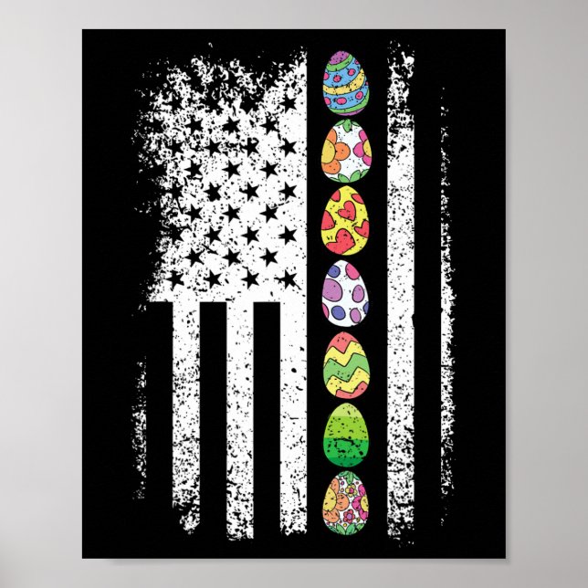 American Flag Ostereier Jagen Cool Patriotic Sp Poster (Vorne)