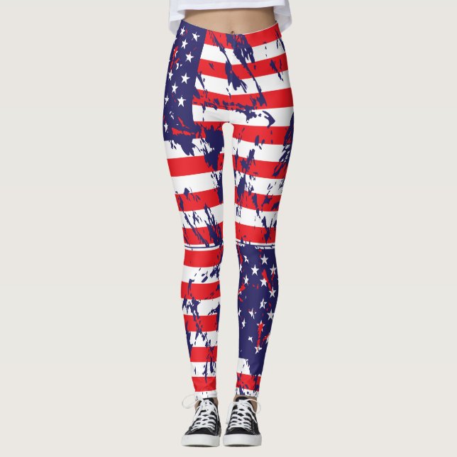 American Flag Paint Spritzer Leggings (Vorderseite)