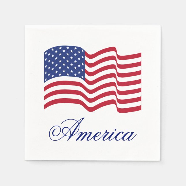 American Flag Paper Partys Summer Napkins Serviette (Vorderseite)